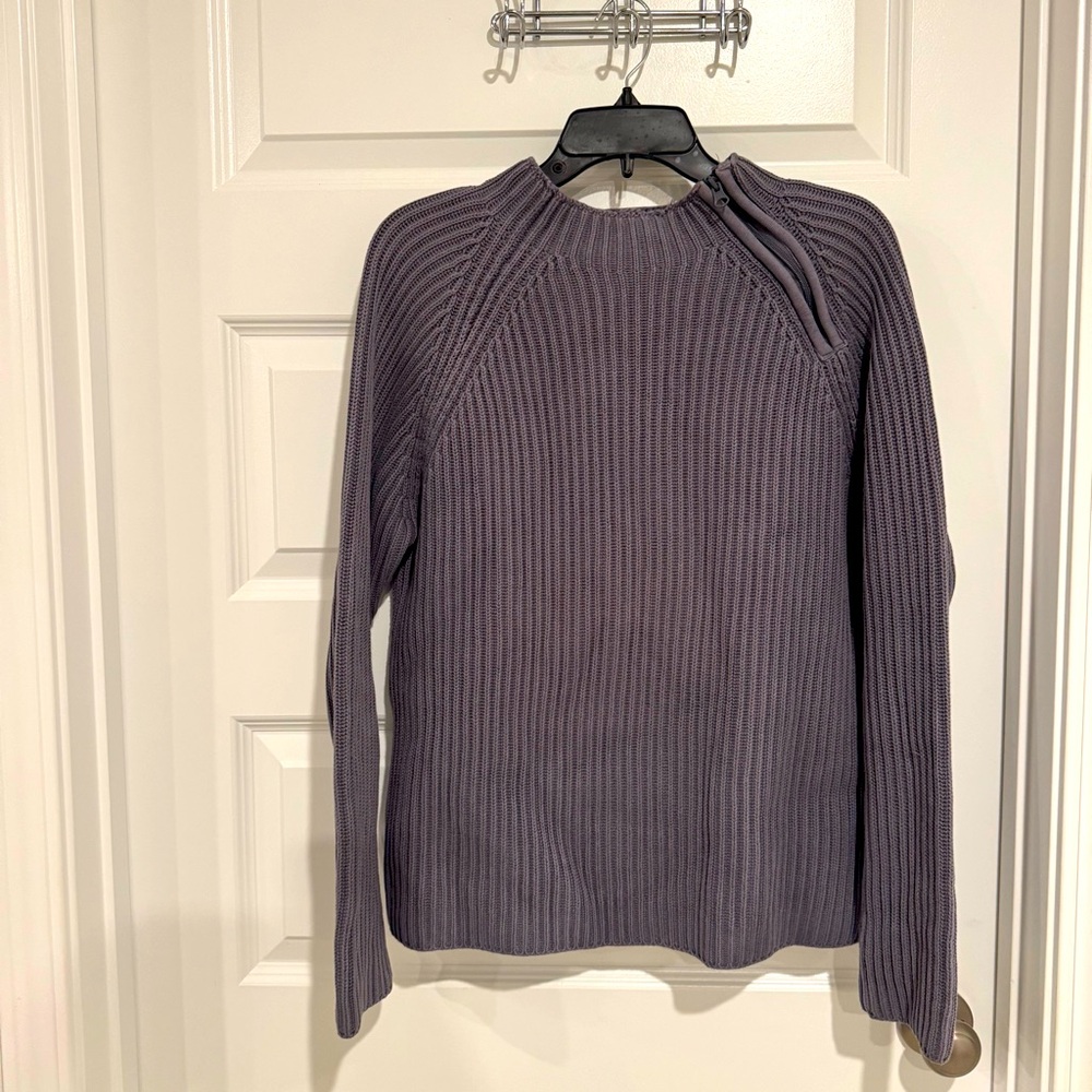 Zara Gray Sweater with Zipper on Shoulder
